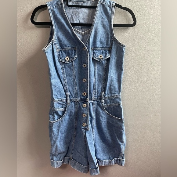 Xhilaration sleeveless denim romper. Size XS - Picture 1 of 6